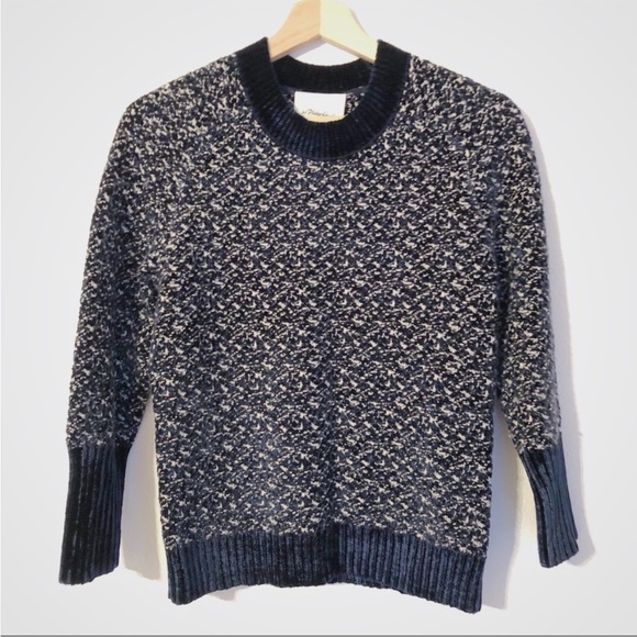 PHILLIP LIM velour sweater navy white rare soft - Picture 3 of 8